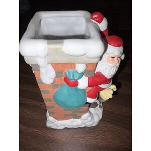 Christmas Santa Reindeer‎ Chimney Ceramic Figurine House Of Lloyd VNTG RARE 1996